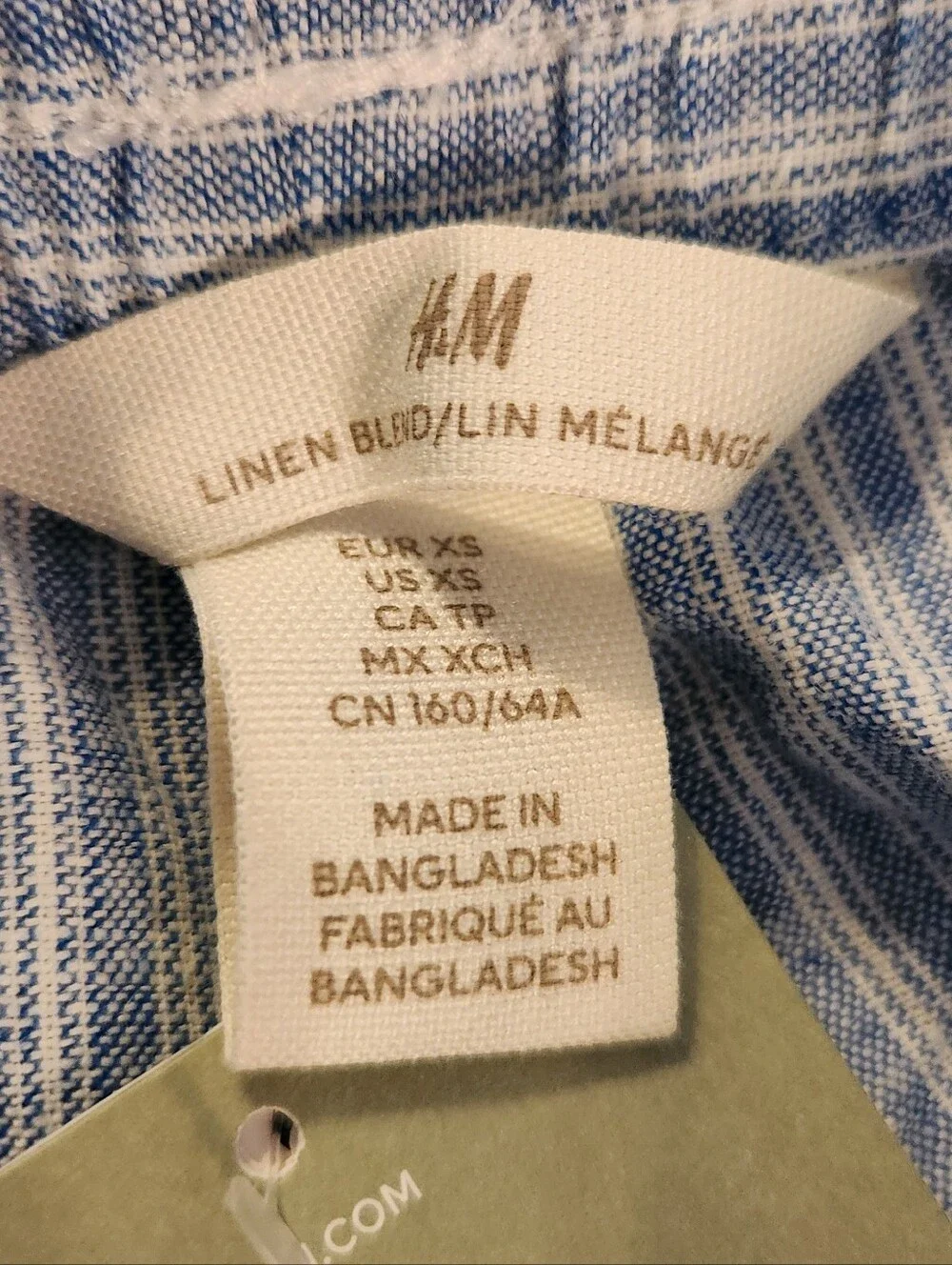 NWT ZARA Pants, Linen Blend Blue & White Striped, Lightweight Summer Sz XS